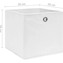 vidaXL Aufbewahrungsboxen 10 Stk. Vliesstoff 28x28x28 cm Weiß