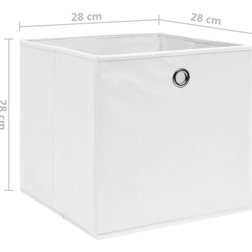 vidaXL Aufbewahrungsboxen 10 Stk. Vliesstoff 28x28x28 cm Weiß