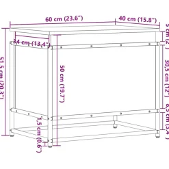 vidaXL Aufbewahrungsbox mit Deckel Räuchereiche 60x40x51,5 cm