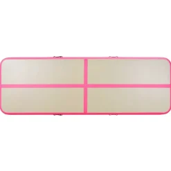 vidaXL Aufblasbare Gymnastikmatte mit Pumpe 500x100x10 cm PVC Rosa