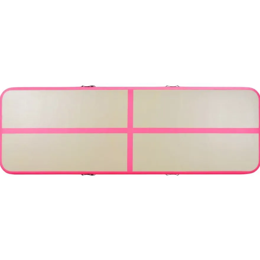 vidaXL Aufblasbare Gymnastikmatte mit Pumpe 500x100x10 cm PVC Rosa