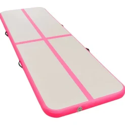 vidaXL Aufblasbare Gymnastikmatte mit Pumpe 500x100x10 cm PVC Rosa