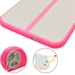 vidaXL Aufblasbare Gymnastikmatte mit Pumpe 500x100x10 cm PVC Rosa