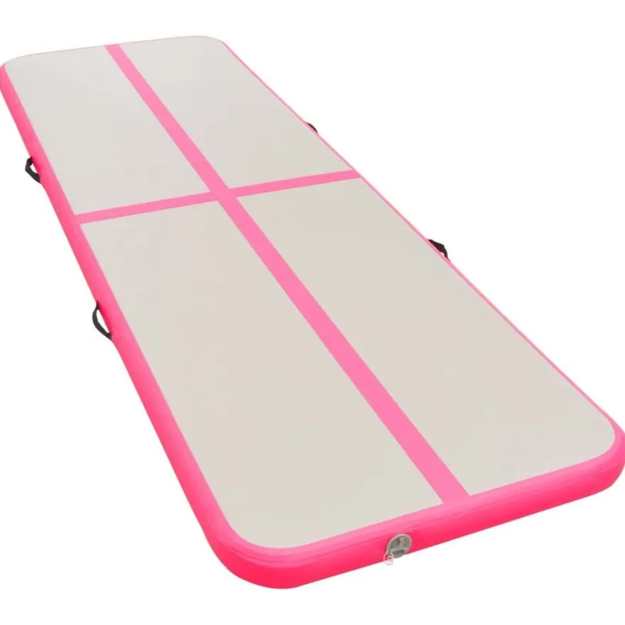 vidaXL Aufblasbare Gymnastikmatte mit Pumpe 800×100×10 cm PVC Rosa