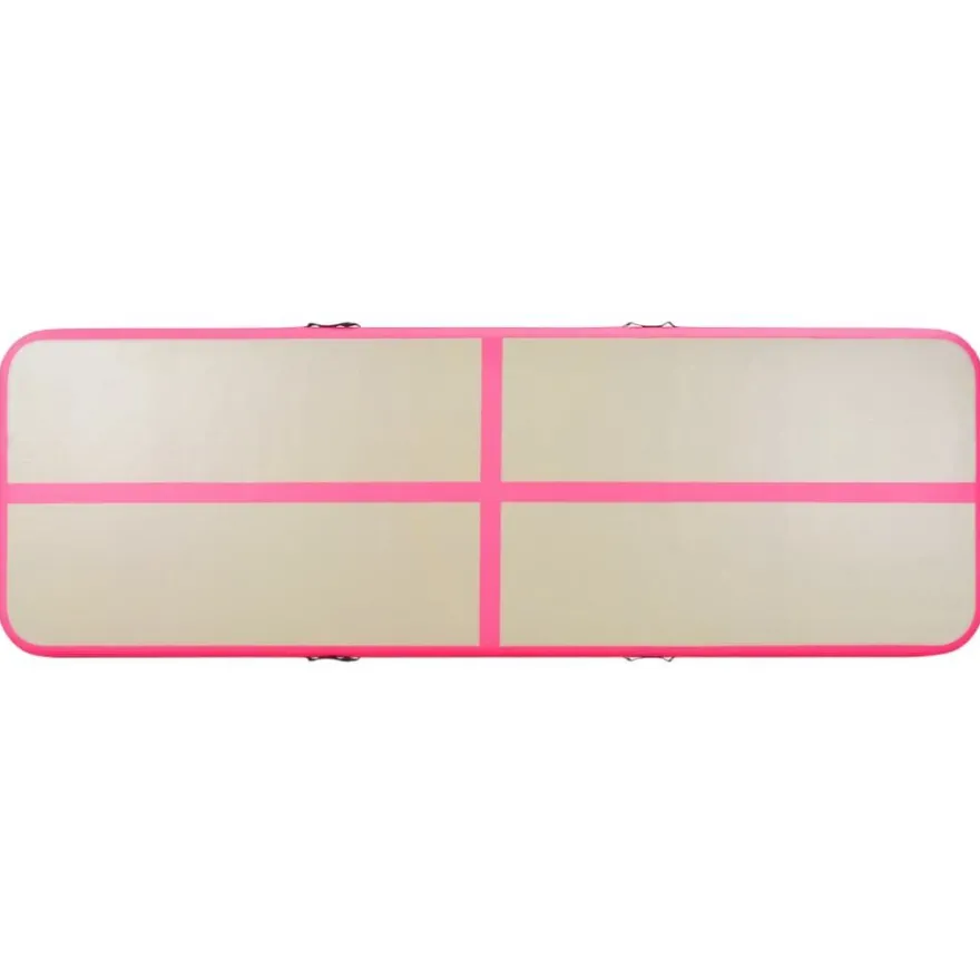 vidaXL Aufblasbare Gymnastikmatte mit Pumpe 800×100×10 cm PVC Rosa