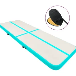 vidaXL Aufblasbare Gymnastikmatte mit Pumpe 500x100x15 cm PVC Grün
