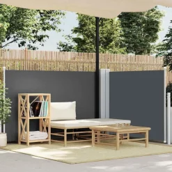vidaXL Ausziehbare Seitenmarkise Anthrazit 120 x 600 cm