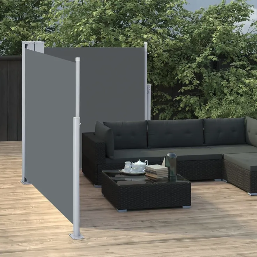 vidaXL Ausziehbare Seitenmarkise Anthrazit 120 x 600 cm