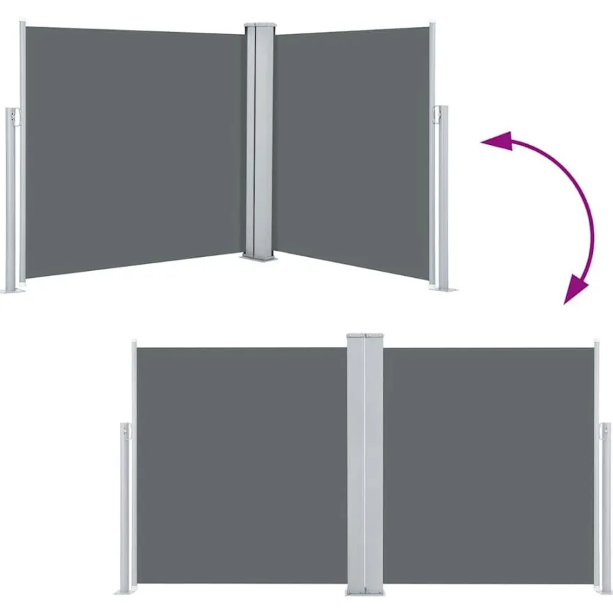 vidaXL Ausziehbare Seitenmarkise Anthrazit 120 x 600 cm