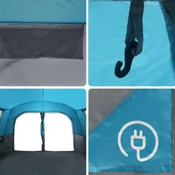 vidaXL Autozelt 4 Personen Blau Wasserfest