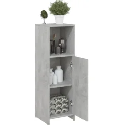 vidaXL Badezimmerschrank Betongrau 30x30x95 cm Holzwerkstoff