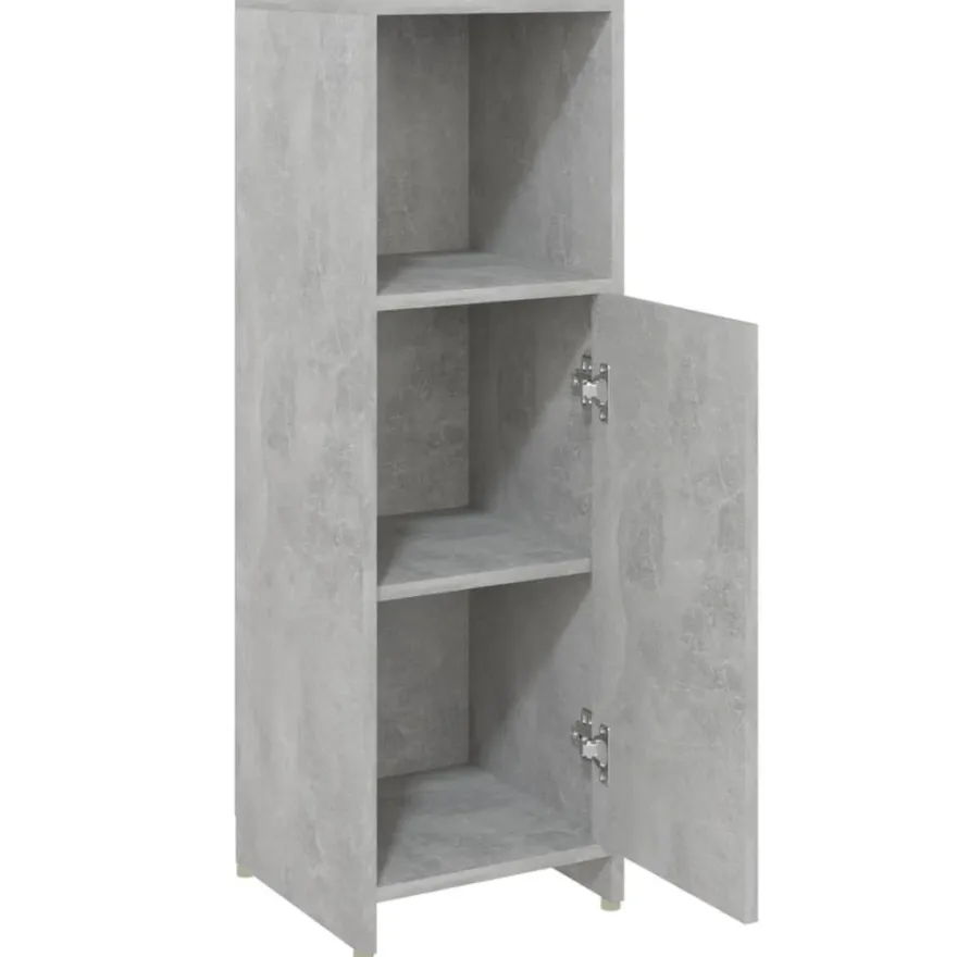 vidaXL Badezimmerschrank Betongrau 30x30x95 cm Holzwerkstoff