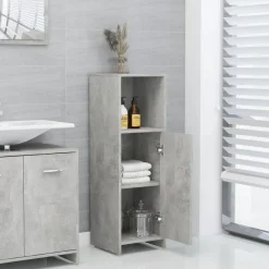 vidaXL Badezimmerschrank Betongrau 30x30x95 cm Holzwerkstoff