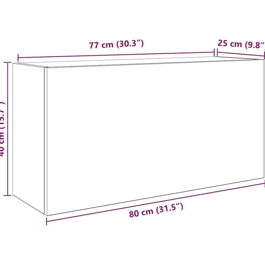 vidaXL Bad-Wandschrank Artisan-Eiche 80x25x40 cm Holzwerkstoff