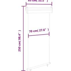 vidaXL Balkon-Seitenmarkise 85x250 cm Grau