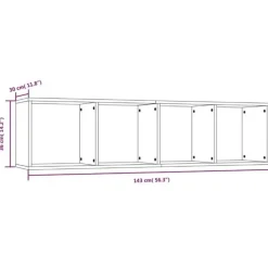 vidaXL Bücherschrank/TV-Schrank Eichen-Optik 143x30x36cm Holzwerkstoff