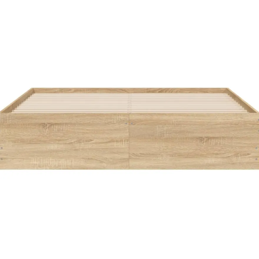 vidaXL Bettgestell mit Schubladen Sonoma-Eiche 140x190cm Holzwerkstoff