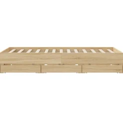 vidaXL Bettgestell mit Schubladen Sonoma-Eiche 140x190cm Holzwerkstoff