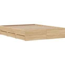 vidaXL Bettgestell mit Schubladen Sonoma-Eiche 140x190cm Holzwerkstoff