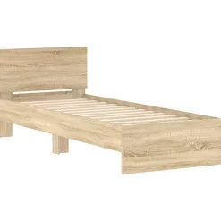 vidaXL Bettgestell ohne Matratze mit Kopfteil Sonoma-Eiche 90x200 cm