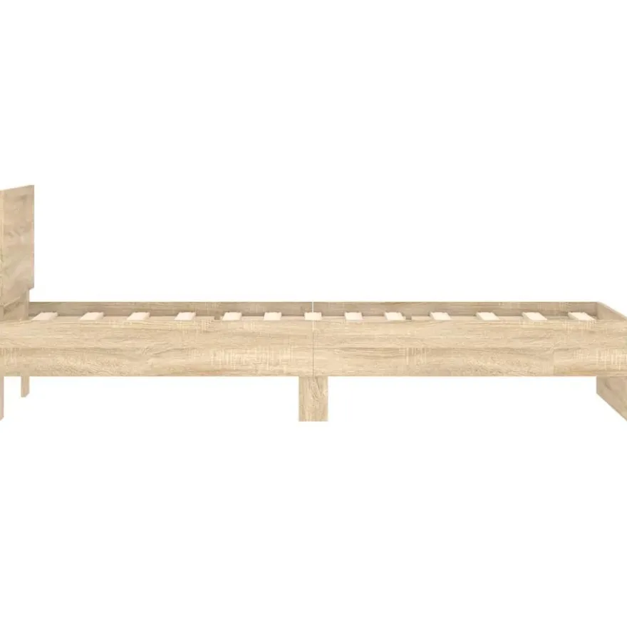 vidaXL Bettgestell ohne Matratze mit Kopfteil Sonoma-Eiche 90x200 cm
