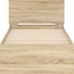 vidaXL Bettgestell ohne Matratze mit Kopfteil Sonoma-Eiche 90x200 cm