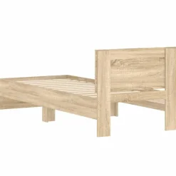 vidaXL Bettgestell ohne Matratze mit Kopfteil Sonoma-Eiche 90x200 cm