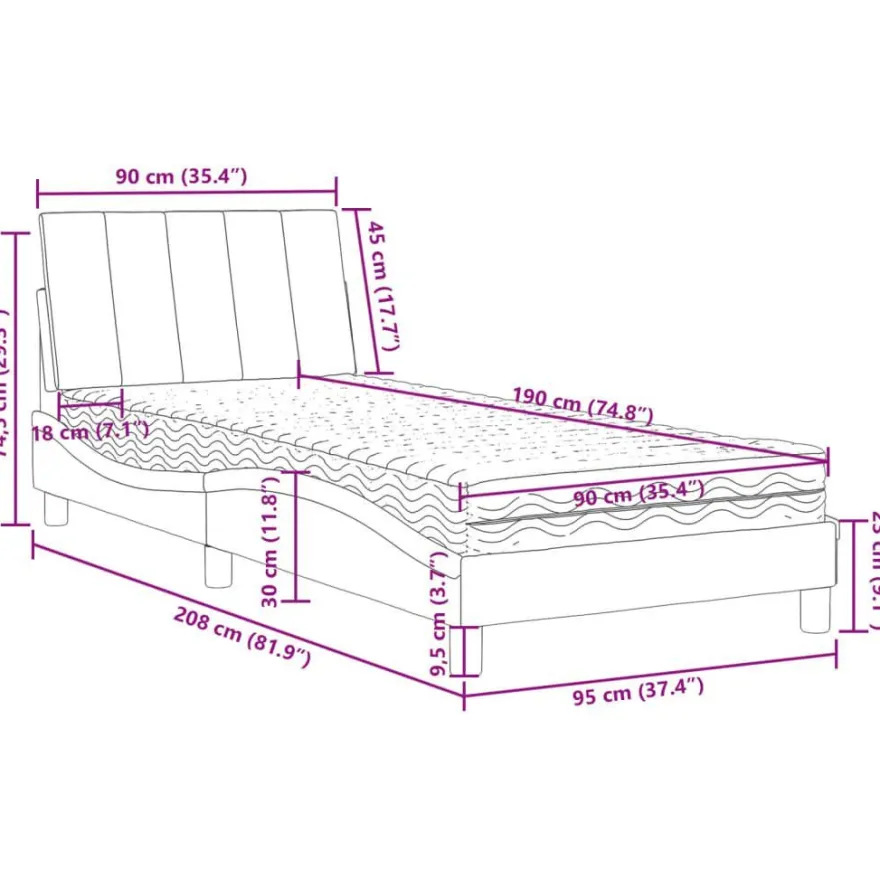 vidaXL Bett mit Matratze