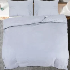 vidaXL Bettwäsche-Set Grau 200x220 cm Leichte Mikrofaser