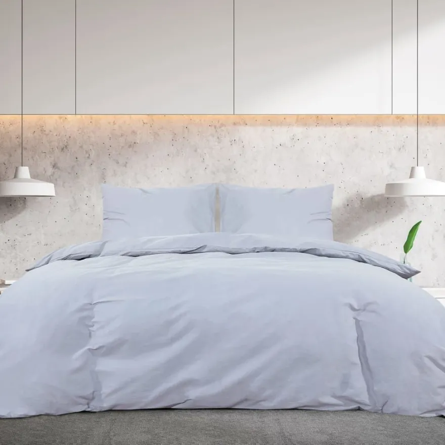 vidaXL Bettwäsche-Set Grau 200x220 cm Leichte Mikrofaser