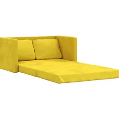vidaXL Bodensofa mit Schlaffunktion Dunkelgelb 122x204x55 cm Samt