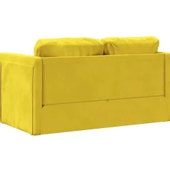 vidaXL Bodensofa mit Schlaffunktion Dunkelgelb 122x204x55 cm Samt