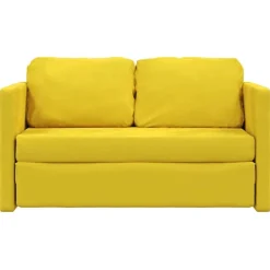 vidaXL Bodensofa mit Schlaffunktion Dunkelgelb 122x204x55 cm Samt