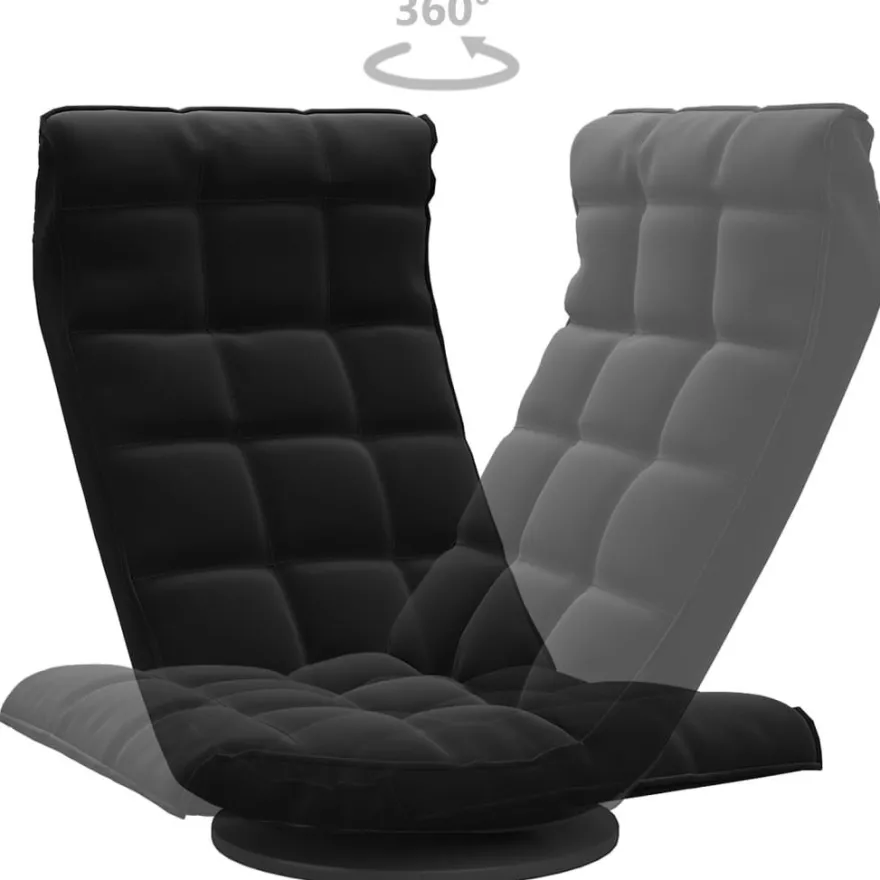 vidaXL Bodenstuhl Drehbar Schwarz Samt