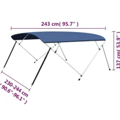 vidaXL 4-Bow Bimini Top Marineblau 243x(230-244)x137 cm