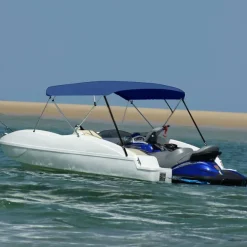 vidaXL 4-Bow Bimini Top Marineblau 243x(230-244)x137 cm