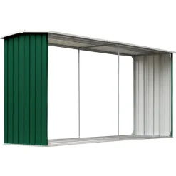 vidaXL Brennholzlager Verzinkter Stahl 330 x 92 x 153 cm Grün