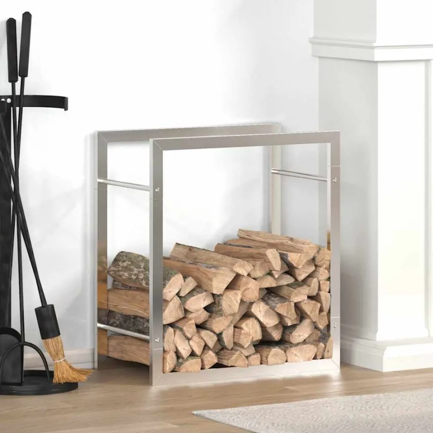 vidaXL Brennholzregal 50x28x56 cm Edelstahl
