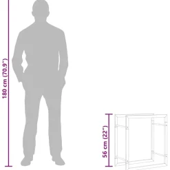 vidaXL Brennholzregal 50x28x56 cm Edelstahl
