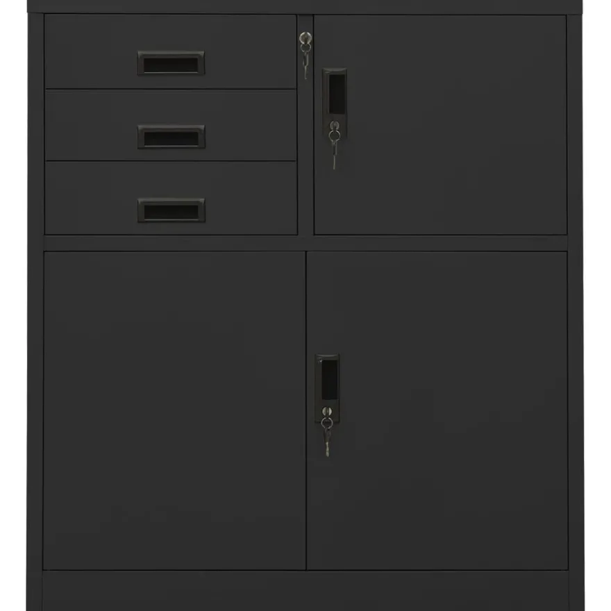 vidaXL Büroschrank Anthrazit 90x40x102 cm Stahl