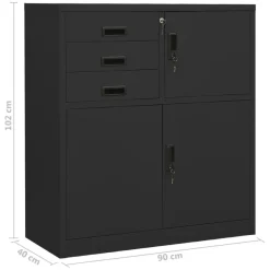 vidaXL Büroschrank Anthrazit 90x40x102 cm Stahl