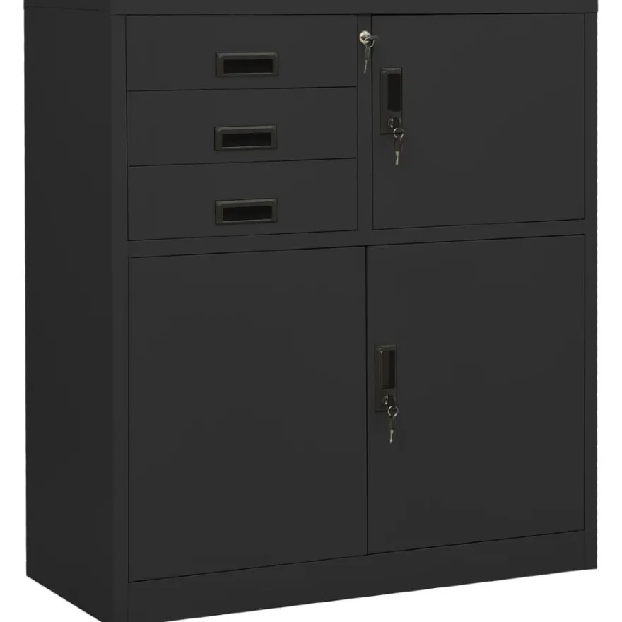vidaXL Büroschrank Anthrazit 90x40x102 cm Stahl