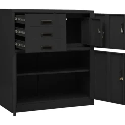 vidaXL Büroschrank Anthrazit 90x40x102 cm Stahl