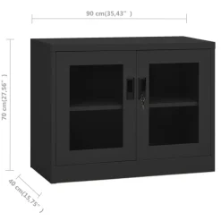 vidaXL Büroschrank Anthrazit 90x40x70 cm Stahl