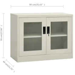 vidaXL Büroschrank Hellgrau 90x40x70 cm Stahl