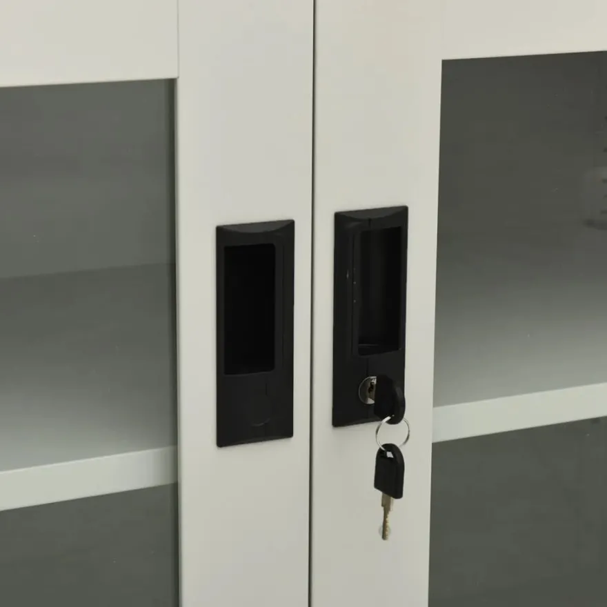 vidaXL Büroschrank Hellgrau 90x40x70 cm Stahl