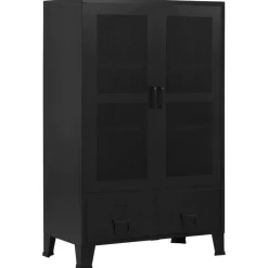 vidaXL Büroschrank mit Maschengittertüren Industriell 75×40×120 cm Stahl