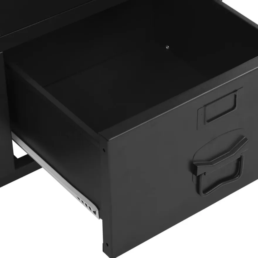 vidaXL Büroschrank mit Maschengittertüren Industriell 75×40×120 cm Stahl