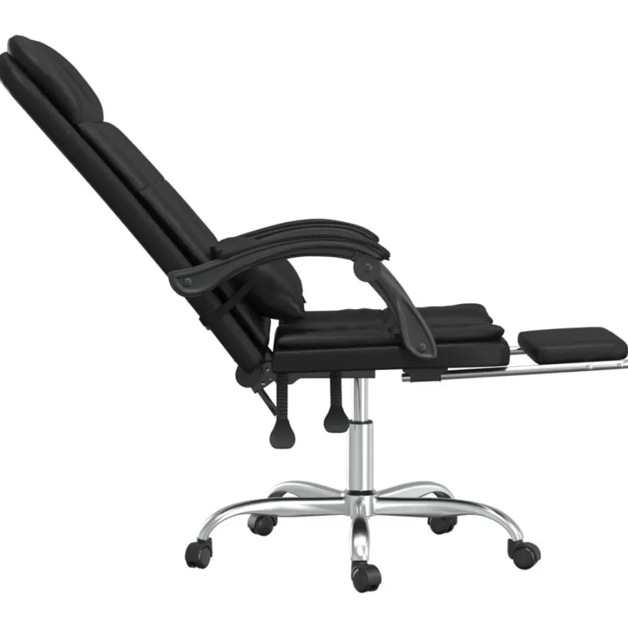 vidaXL Bürostuhl mit Massagefunktion Schwarz Kunstleder