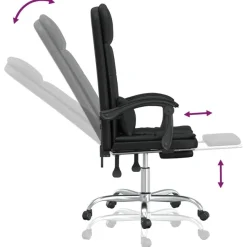 vidaXL Bürostuhl mit Massagefunktion Schwarz Kunstleder